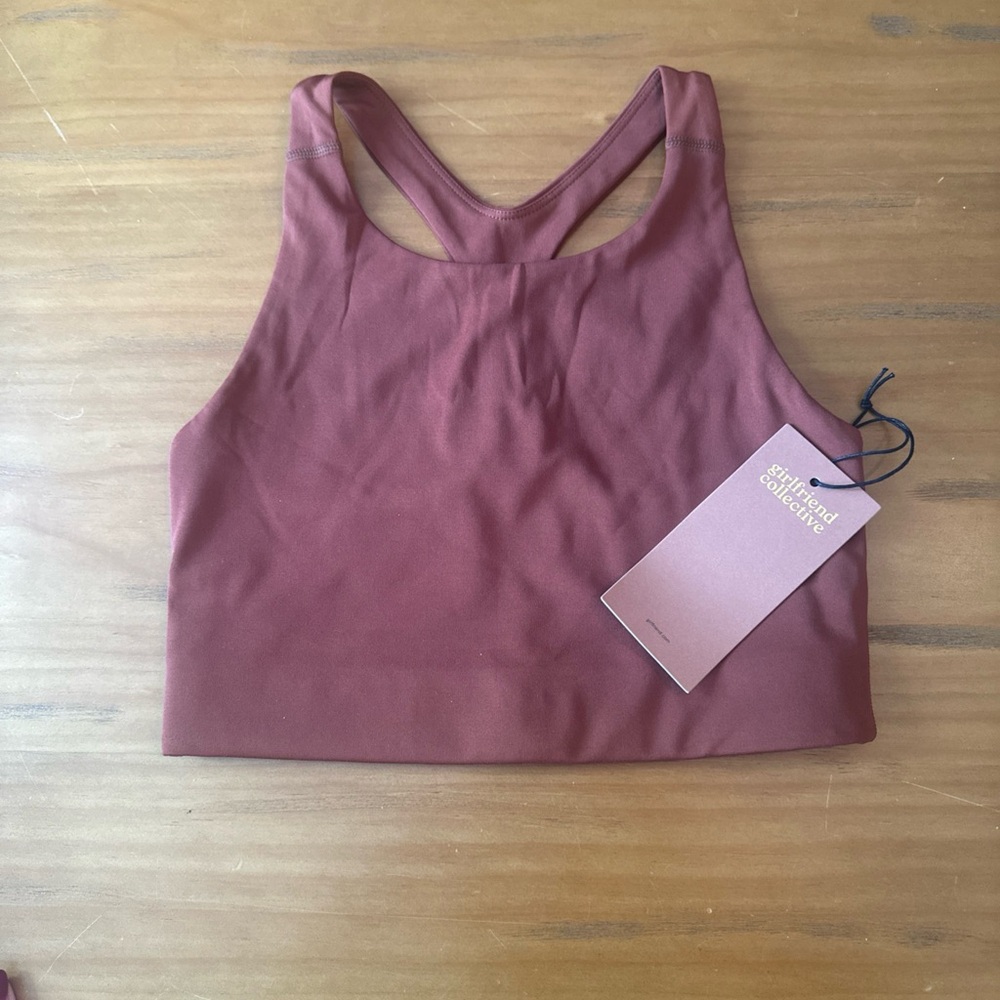 Girlfriend Collective Burgundy Activewear Top